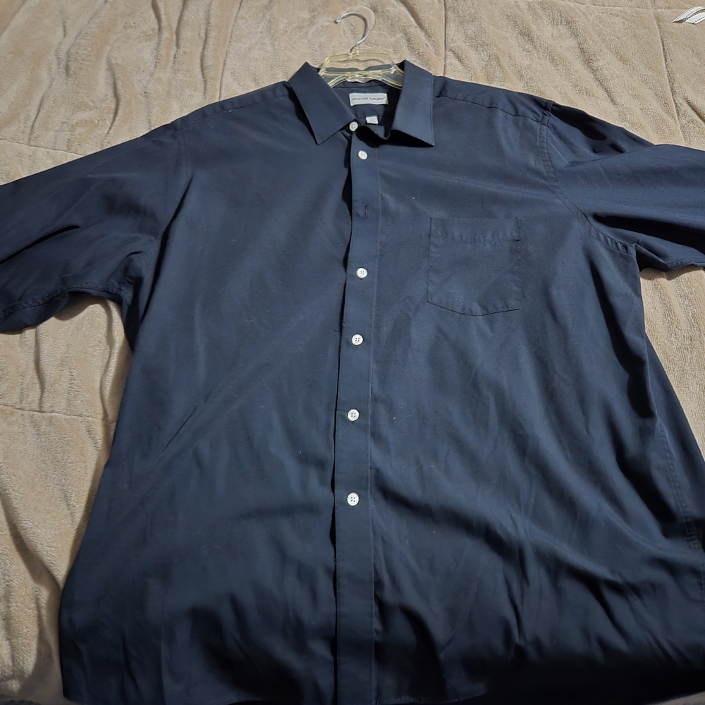 David Taylor Blue Casual Button Down Shirt